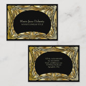 金ゴールドのアールヌーボーのフェイクなプロフェッショナル 名刺 (正面/裏面)