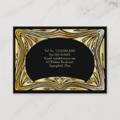 金ゴールドのアールヌーボーのフェイクなプロフェッショナル 名刺 (裏面)