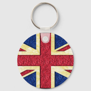金ゴールドのイギリスの旗-キーホルダー キーホルダー