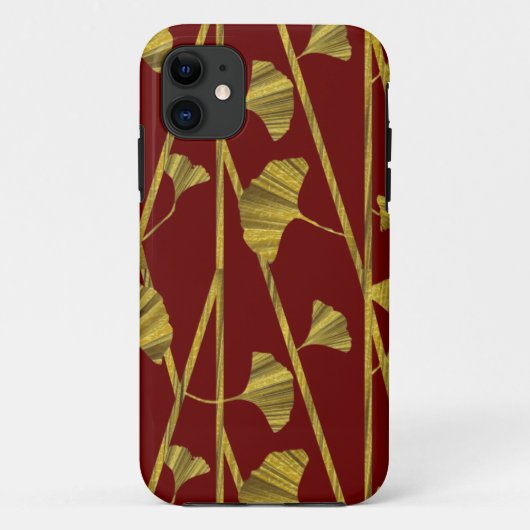 金ゴールドのイチョウ Case-Mate iPhoneケース (裏面)