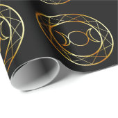 金ゴールドのウィッカ信者の記号の三倍の女神 ラッピングペーパー (ロールコーナー)