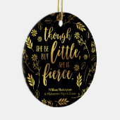 金ゴールドのウィリアム・シェイクスピアの小さくしかし激しい花柄 セラミックオーナメント (右)