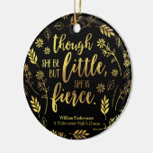 金ゴールドのウィリアム・シェイクスピアの小さくしかし激しい花柄 セラミックオーナメント (左)