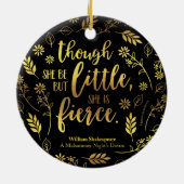 金ゴールドのウィリアム・シェイクスピアの小さくしかし激しい花柄 セラミックオーナメント (裏面)