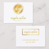 金ゴールドのエレガントでモダンで名前入りなbussinesカード 名刺 (正面/裏面)