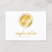 金ゴールドのエレガントでモダンで名前入りなbussinesカード 名刺 (正面)