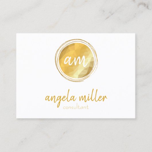 金ゴールドのエレガントでモダンで名前入りなbussinesカード 名刺 (正面)