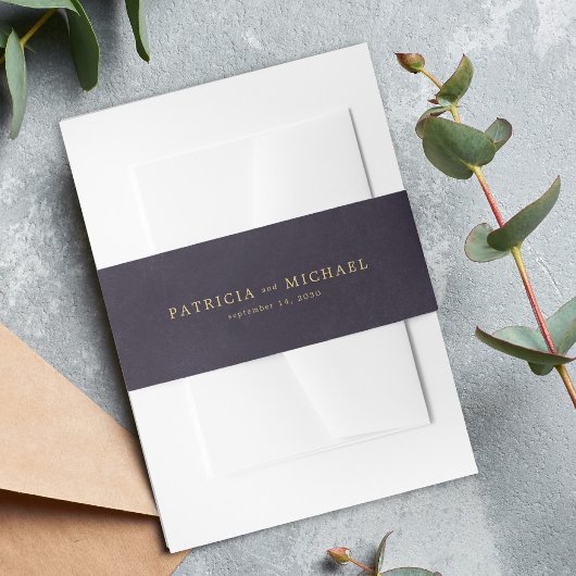 金ゴールドのエレガントな結婚式 招待状ベリーバンド