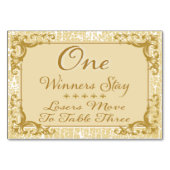 金ゴールドのエレガントなBuncoのテーブルカード#1 テーブルナンバー (裏面)