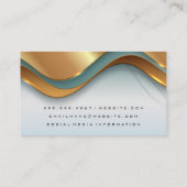 金ゴールドのエレガント重なり合う波 名刺 (裏面)