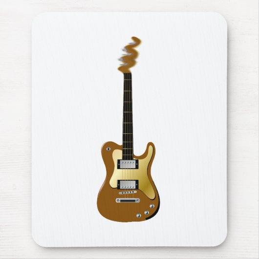 金ゴールドのエレキギターの失敗のヘッドストック マウスパッド (正面)