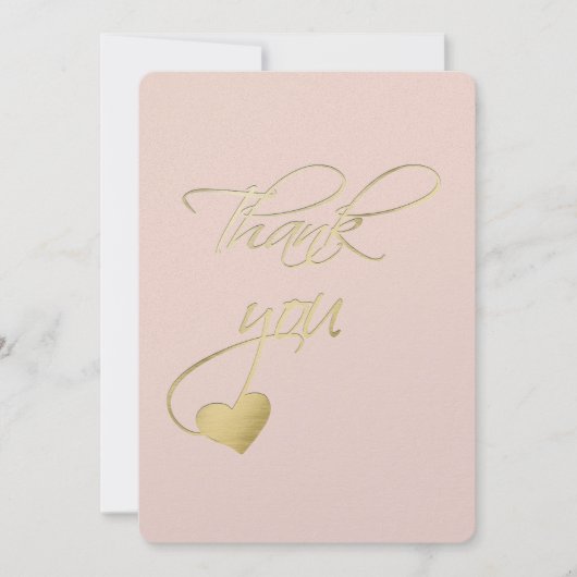 金ゴールドのエンボスの効果の書道の結婚式は感謝していしています サンキューカード (正面)