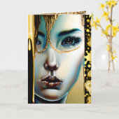 金ゴールドのエーテル神秘女神 カード (黄色い花)