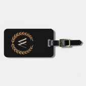 金ゴールドのオリーブ色のリースのモノグラムのな荷物のラベル ラゲッジタグ (正面横)