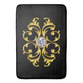 金ゴールドのオーナメントの宝石のダイヤモンドのBathマット バスマット (正面縦)