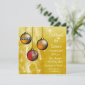 金ゴールドのオーナメントの白熱休日の招待状 招待状 (スタンド正面)