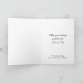 金ゴールドのオーナメントフレームの写真のクリスマスカード シーズンカード (内部)