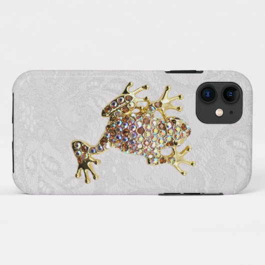 金ゴールドのカエルの宝石の写真のペイズリーのレースのiPhone 5の場合 Case-Mate iPhoneケース (裏面(横))