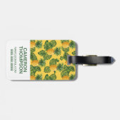 金ゴールドのカスタムな写真のパイナップル及び熱帯葉 ラゲッジタグ (裏面横)