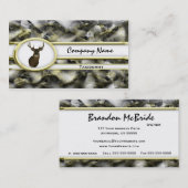 金ゴールドのカムフラージュのシカの剥製術の名刺 名刺 (正面/裏面)