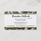 金ゴールドのカムフラージュのシカの剥製術の名刺 名刺 (裏面)