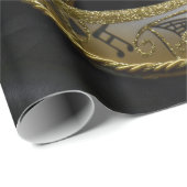 金ゴールドのカーニバルのベニス風のマスクの仮面舞踏会 ラッピングペーパー (ロールコーナー)