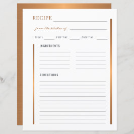 金ゴールドのキッチンエレガント空白のレシピから