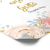 金ゴールドのキラキラ星カードとギフトサイン ポスター (角)