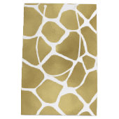 金ゴールドのキリンのプリント ミディアムペーパーバッグ (裏面)