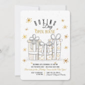 金ゴールドのギフト用の箱日の招待状 招待状 (正面)