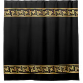 金ゴールドのギリシャパタエレガントーンのシャワーカーテン シャワーカーテン (正面)