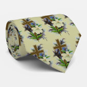 金ゴールドのクリスチャンの十字 ネクタイ (ロール)