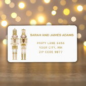 金ゴールドのクリスマスくるみ割りアドレスのシール ラベル