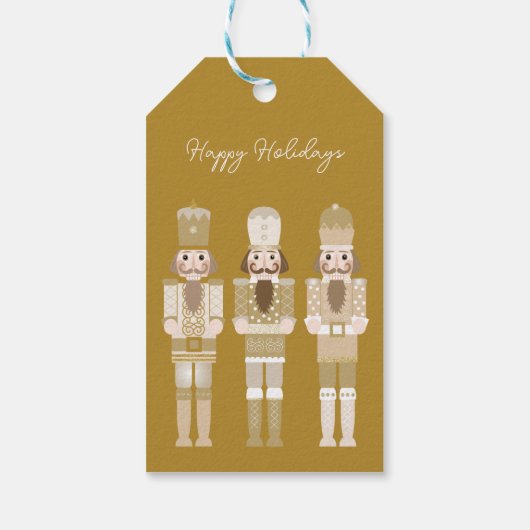 金ゴールドのクリスマスくるみ割りギフトシール ギフトタグ (裏面)