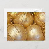 金ゴールドのクリスマスのオーナメント シーズンポストカード (正面/裏面)