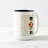 金ゴールドのクリスマスの小さいドラマーの男の子 ツートーンマグカップ (正面右)