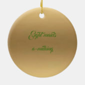 金ゴールドのクリスマスの装飾を搾り出している8人の女中 セラミックオーナメント (裏面)