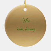 金ゴールドのクリスマスの装飾を踊っている9人の女性 セラミックオーナメント (裏面)