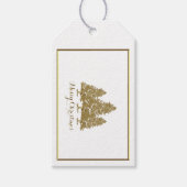 金ゴールドのクリスマスツリーのギフトのラベル ギフトタグ (正面)