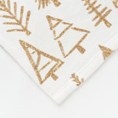 金ゴールドのクリスマスツリーパターンガーリーな上品 フリースブランケット (角)