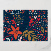 金ゴールドのクリスマスフレーム写真 箔シーズンカード (裏面)