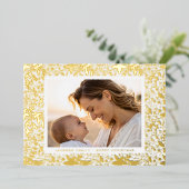 金ゴールドのクリスマスフレーム写真 箔シーズンカード (立ち正面)