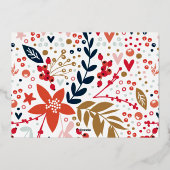 金ゴールドのクリスマスフレーム写真 箔シーズンカード (裏面)