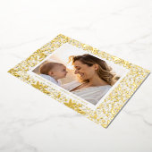 金ゴールドのクリスマスフレーム写真 箔シーズンカード (回転した状態)