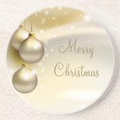 金ゴールドのクリスマスボールの金ゴールド コースター (正面)