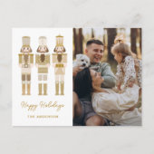 金ゴールドのクリスマス付きくるみ割り ポストカード (正面)