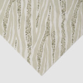 金ゴールドのクリーム色のシマウマのプリントのグリッター 薄葉紙 (詳細)