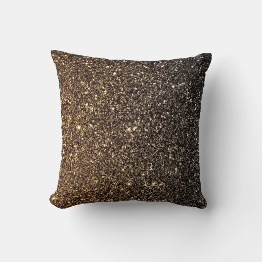 金ゴールドのグラデーションでフェイクなグリッター クッション (正面)
