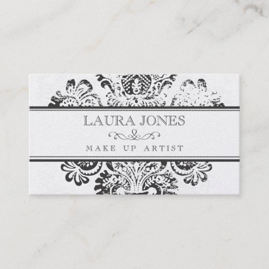 金ゴールドのグランジなダマスク織は芸術家の名刺を構成します 名刺 (正面)