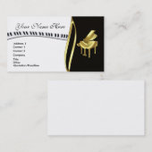 金ゴールドのグランドピアノの名刺 名刺 (正面/裏面)